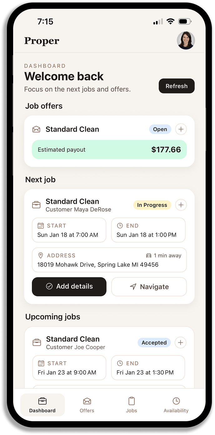 proper app dashboard